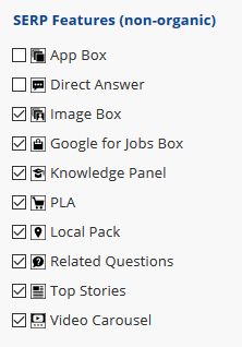 SERP Features non-organic
