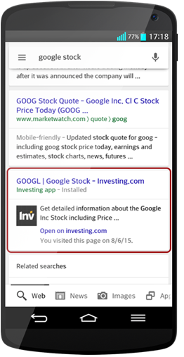 Example of App Indexing