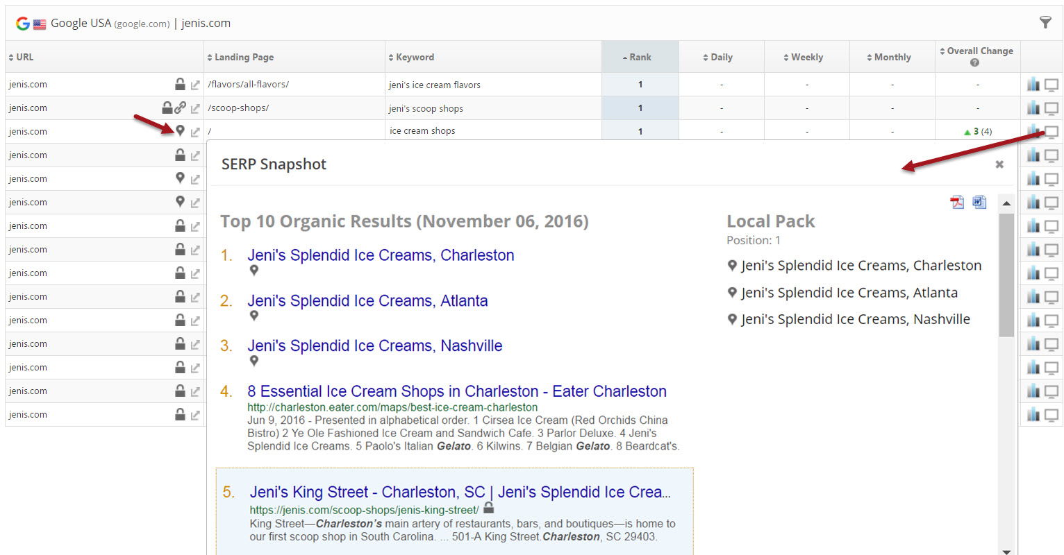 Google local pack rank tracking