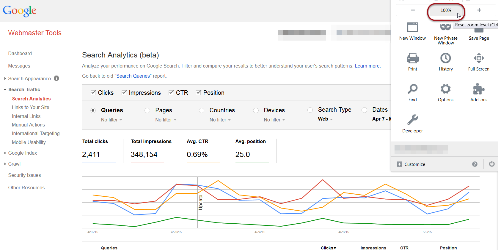 Webmaster Tools Search Analytics | Rank Ranger
