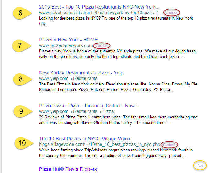 Yahoo search for pizza ny