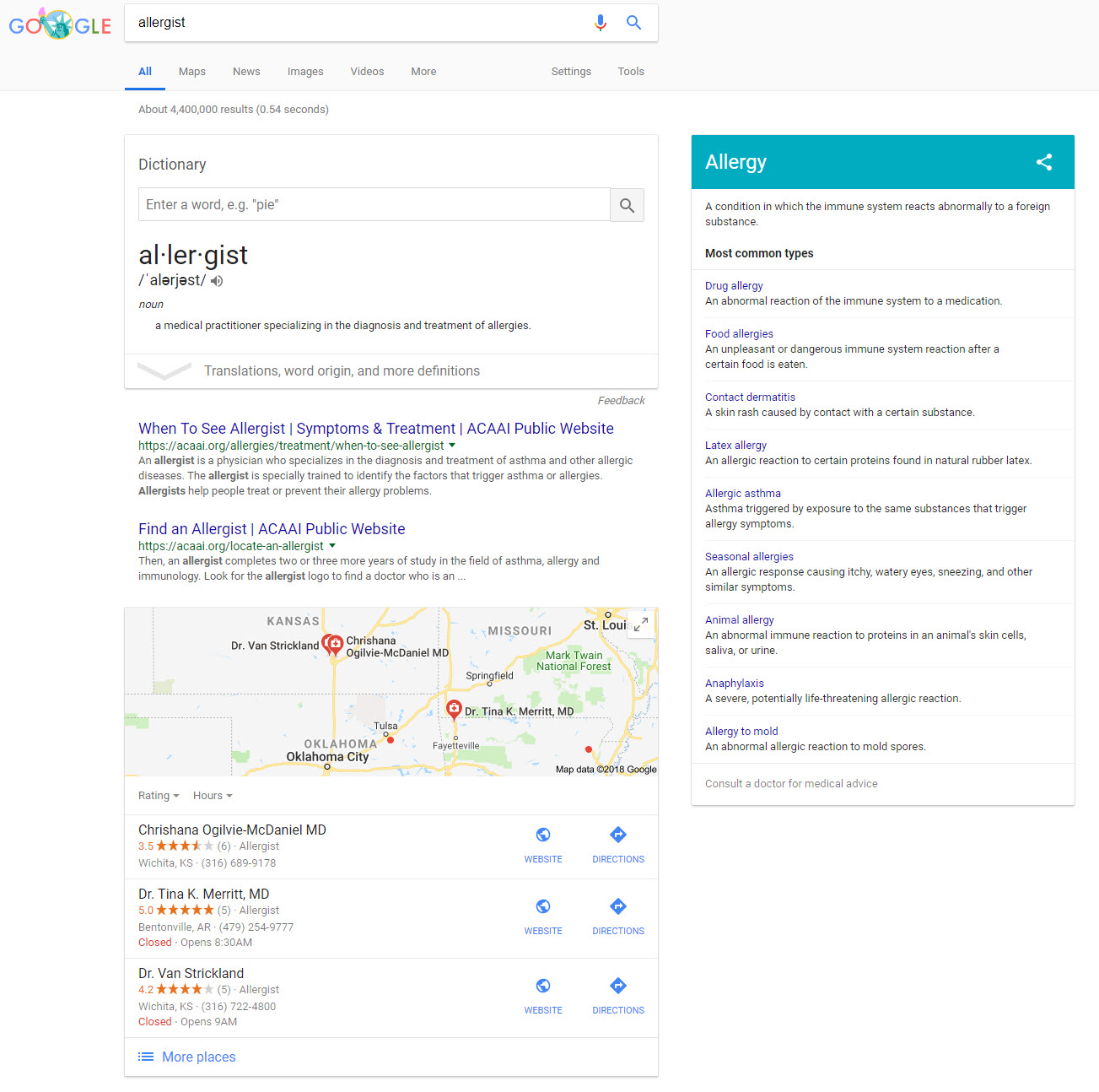 Three Top Showing SERP Features