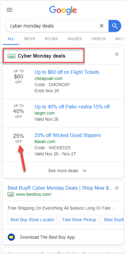 Cyber Monday Ad Extension 
