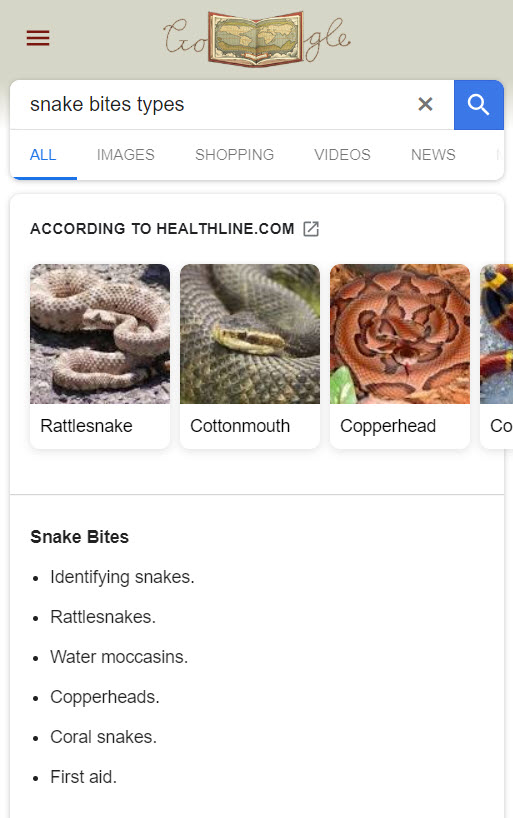 Snake Bite Types Featured Snippet 