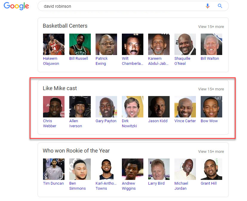 David Robinson Related Search Boxes