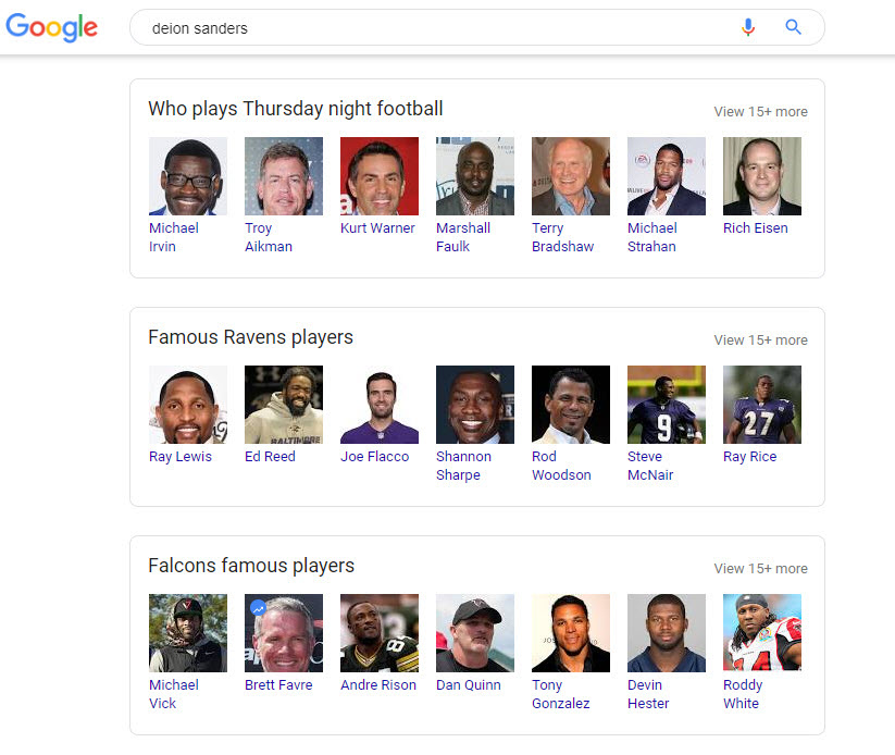 Deion Sanders Related Search Boxes 