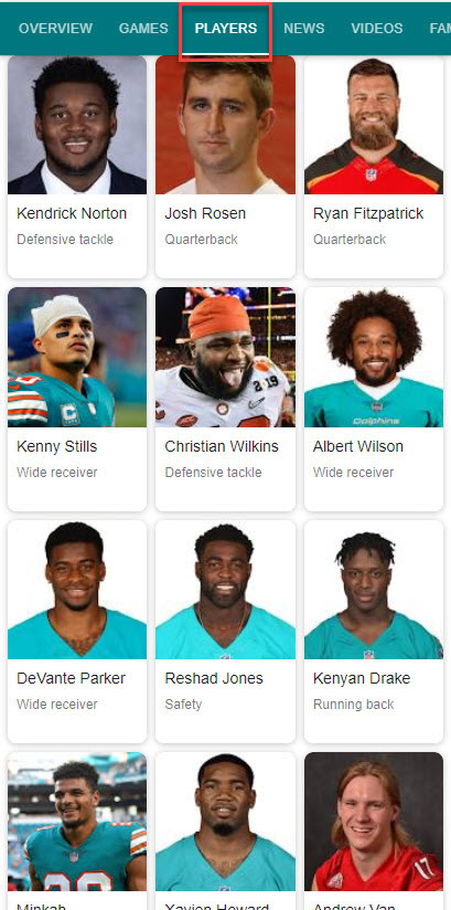 Dolphins Players
