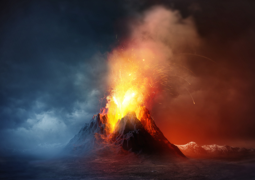 Volcano Exploding