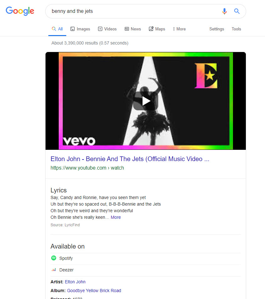 Video Featured Snippet SERP 