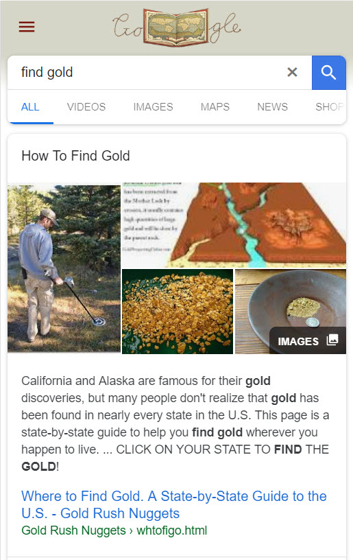 Find Gold Featured Snippet 