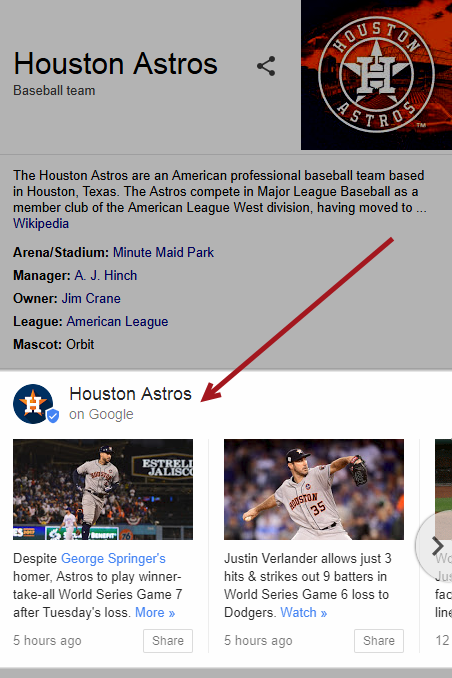 Houston Astros Bài đăng trên Google 