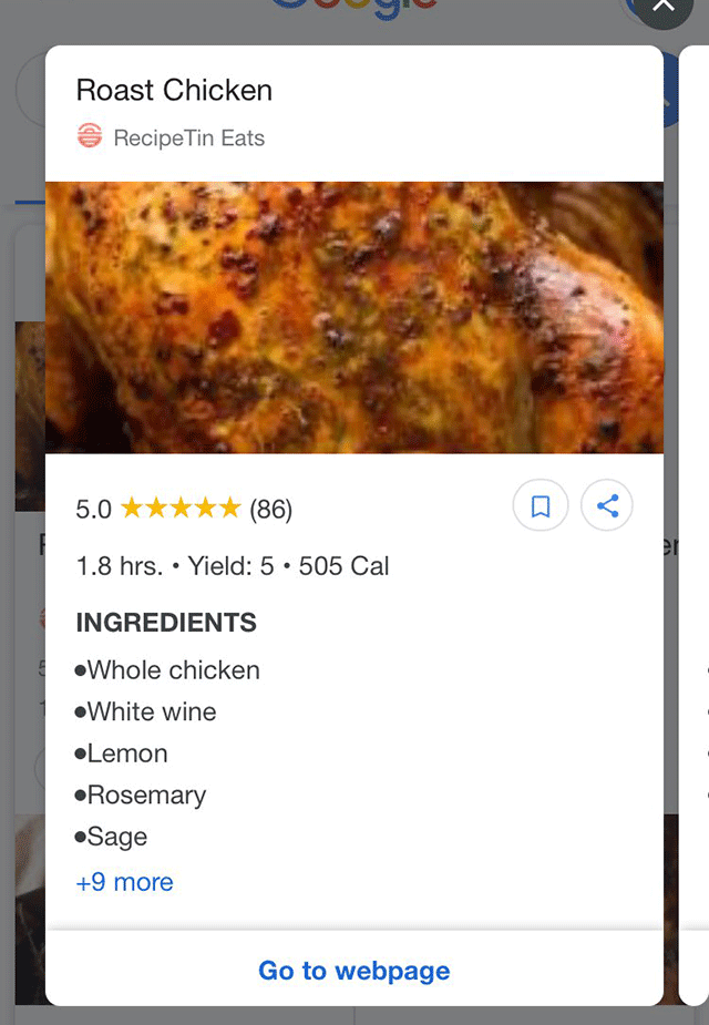 Recipe Preview Feature 