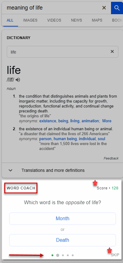 Google's Word Coach