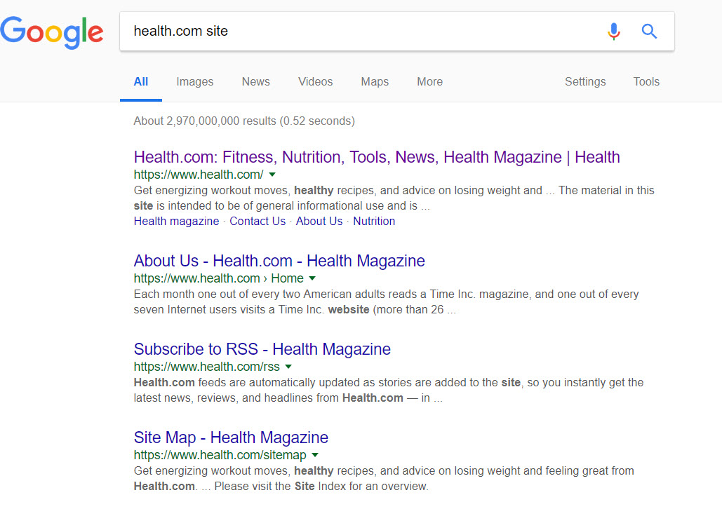 Health.com Site Description 