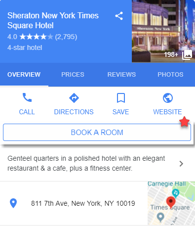 Book a Room in the Mobile Knowledge Panel