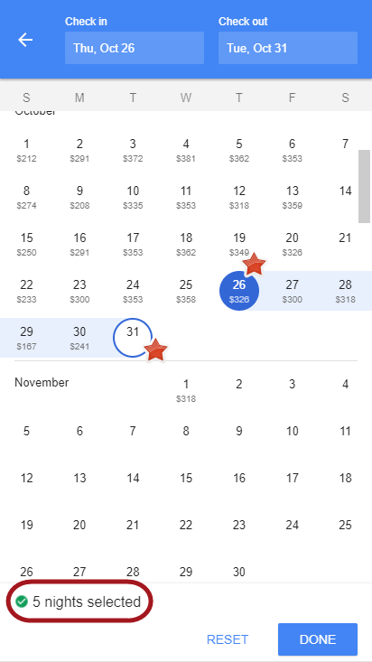 Google Hotel Rate Calendar 