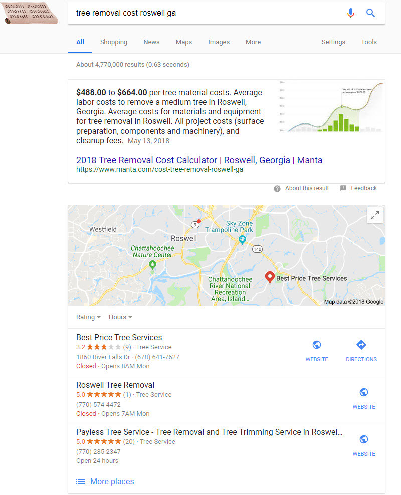 Local Pack & Featured Snippet SERP