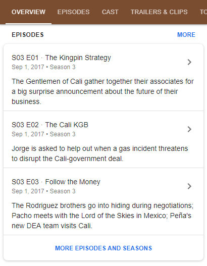 Episode Listing - Mobile Knowledge Panel 