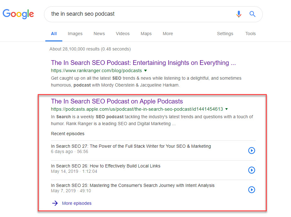 Podcast on the SERP 