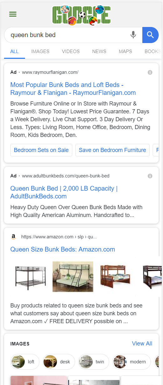 Refined Product SERP 