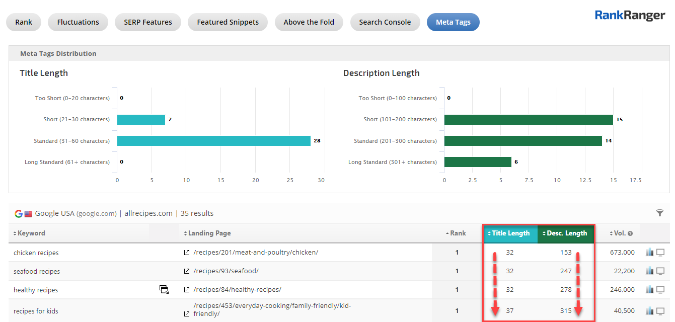 Meta Tags Rank Insight Report