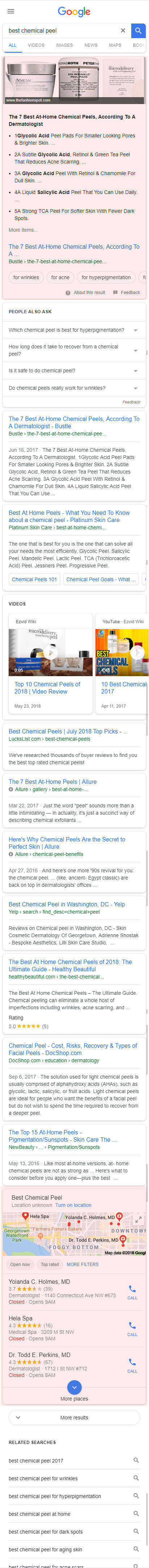 Mobile SERP with Featured Snippet & Local Pack