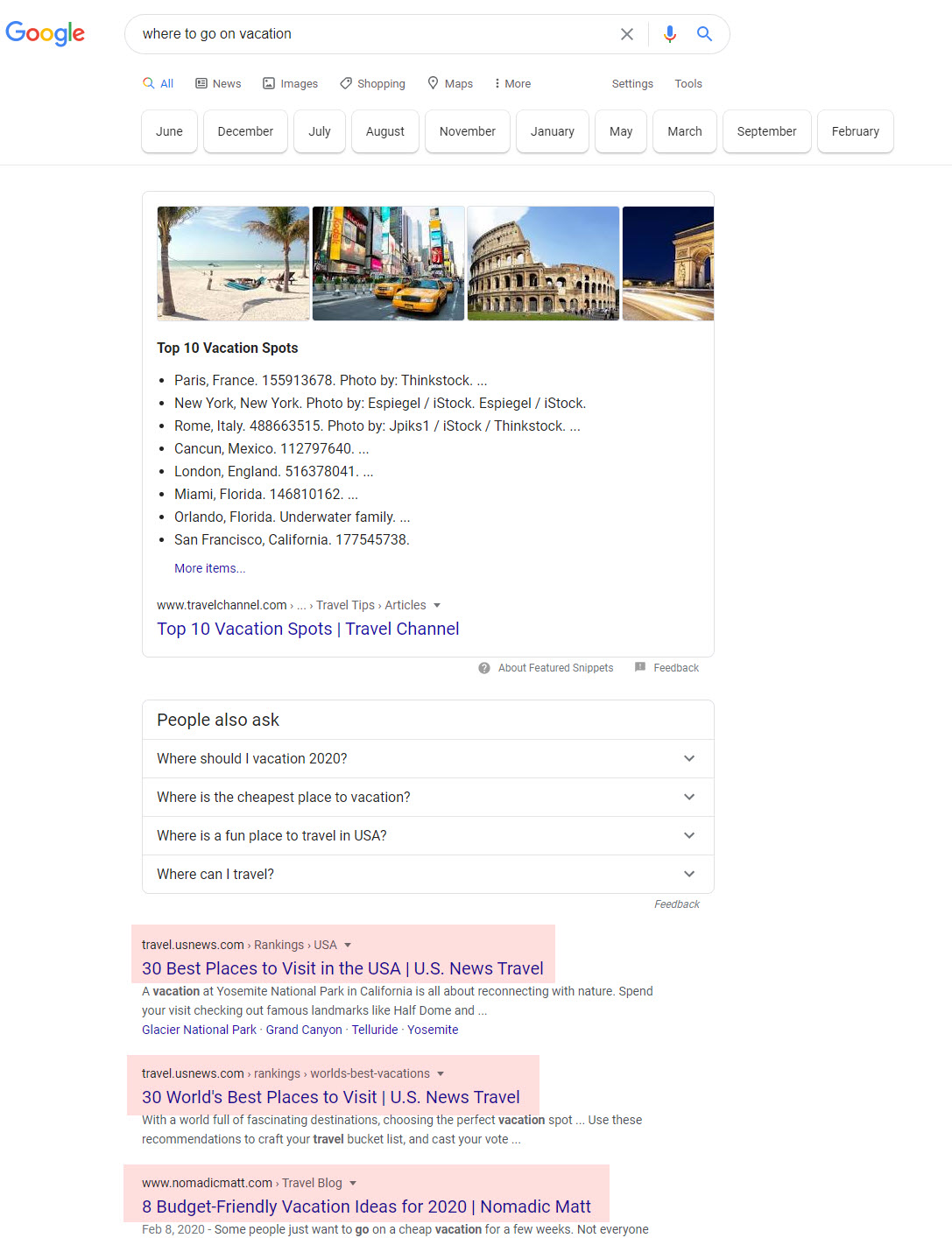 Travel Search Results 