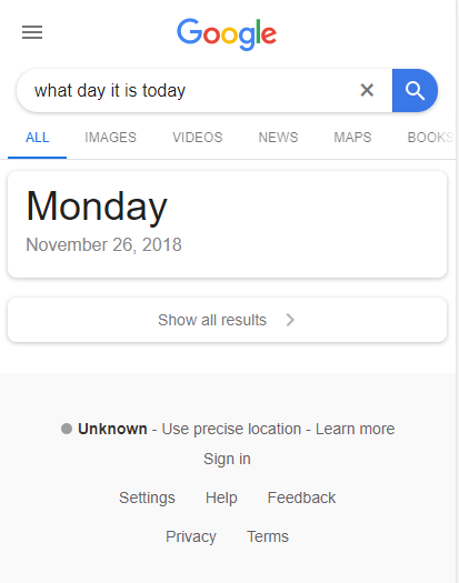 Zero Results - Today's Day 