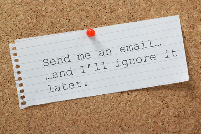 note about sending email