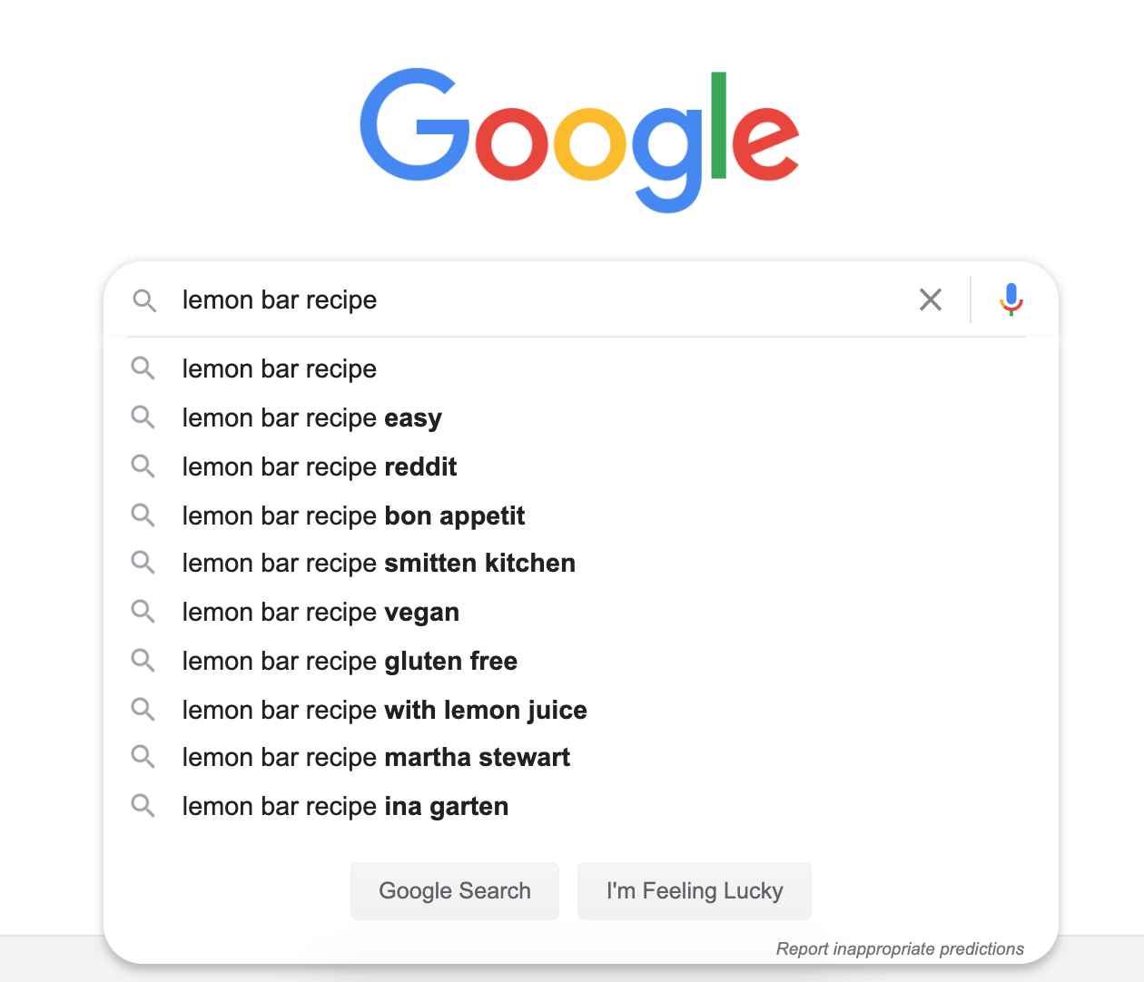 Google's Autosuggest