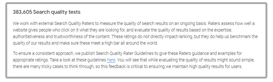 How Google Quality Raters rate SERPs not websites