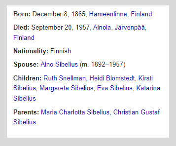 Jean Sibelius's family members related en،ies