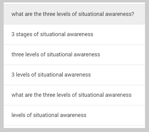 Google Search Console showing six queries that have the same meaning