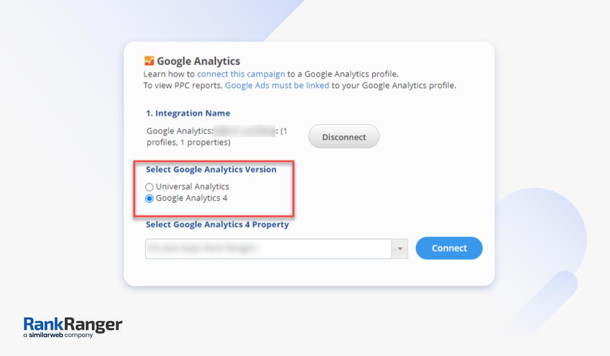 Selecting Google Analytics version