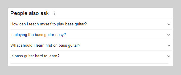 People Also Ask box on the Google SERP