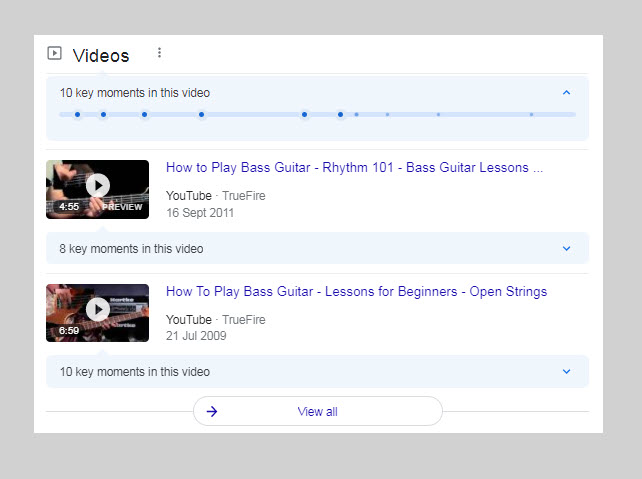 Video Box on the play bass SERP