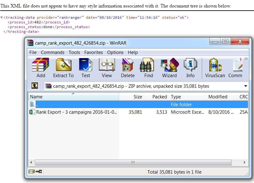 Campaign Rank Export API Download