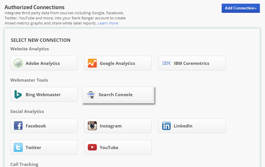 Google Webmaster Tools Search Console integration