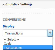 Google Analytics Conversions display type