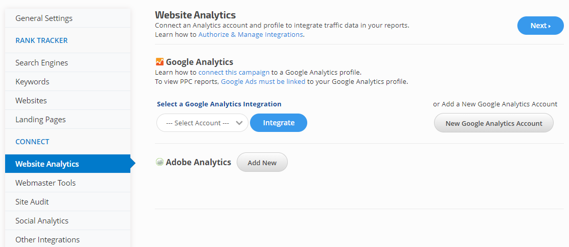 Google Analytics campaign settings