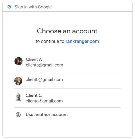 Select Google account