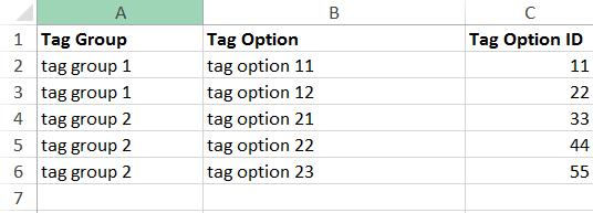 Tag Options Import File
