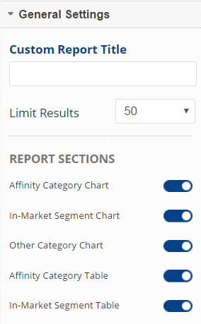 select report settings