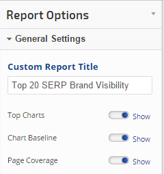 Brand Visibility Report General Settings
