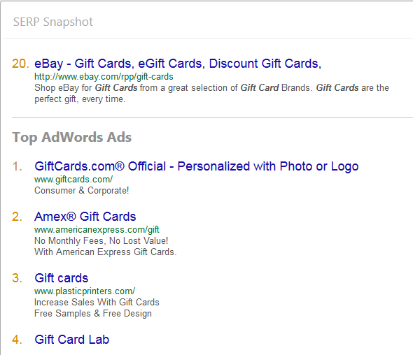 Discover top AdWords ads