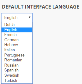 Select The Display and Interface Language