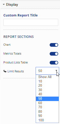 Select report sections