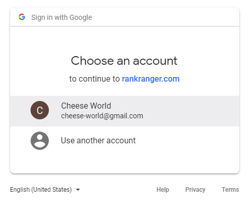 Select the Google account