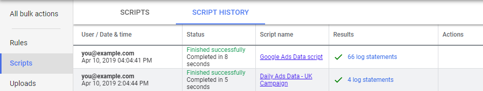Google Ads Scripts