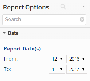 select a report start and end date